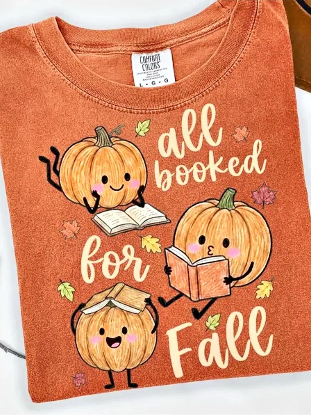 Comfort Colors Yam Heavyweight Ring-Spun T-Shirt Pumpkin Book Graphic